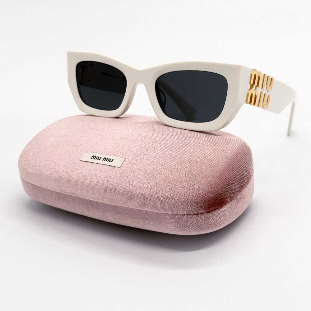 NEW MIU MIU SUNGLASSES MU09WS 1425S0 WHITE WOMEN MU 09WS SMU 09W